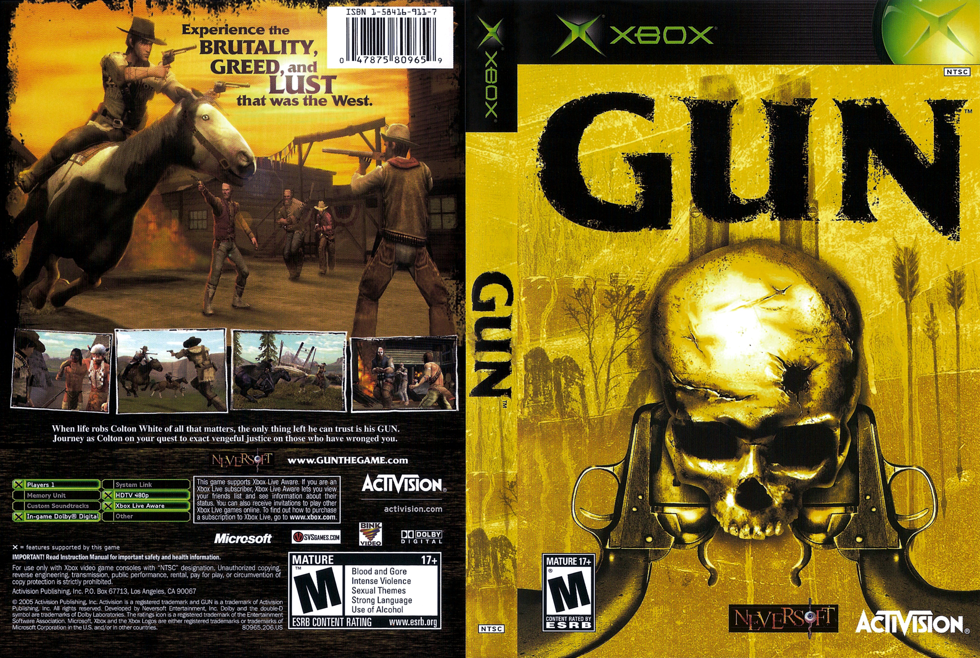 Portada y contraportada del juego Gun